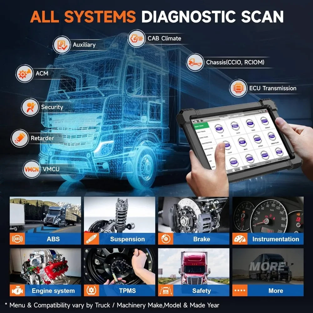 ANCEL X7HD Heavy Duty Truck Scanner,Semi Trucks Full System Diagnostic Tool, Bidirectional diese Scan Tool with DPF