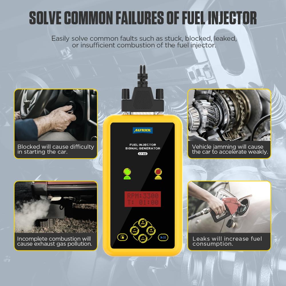 AUTOOL CT60 Fuel Injector Signal Generator Fuel Injector Super Pulse Signal Tester Increase CT150 CT200 Pulse Pressure 110V-240V