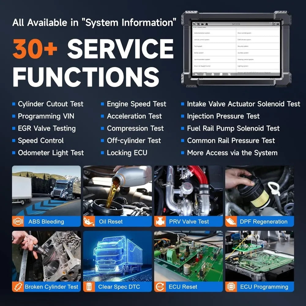 ANCEL X7HD Heavy Duty Truck Scanner,Semi Trucks Full System Diagnostic Tool, Bidirectional diese Scan Tool with DPF