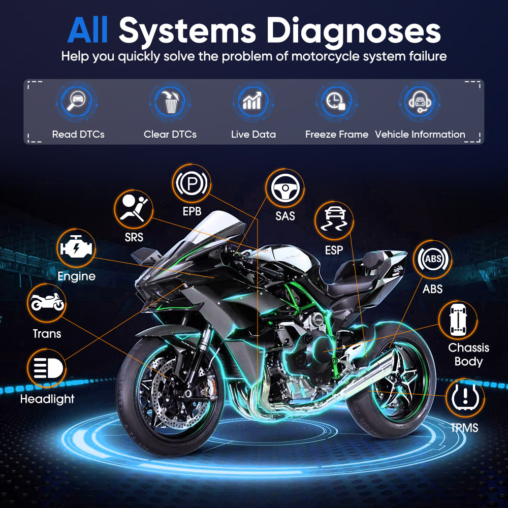 ANCEL MT700 Motorcycle Scan All System Diagnostic Tool Oil Rest ABS Bleeding 31 Reset Functions Motorcycle Scan Tool