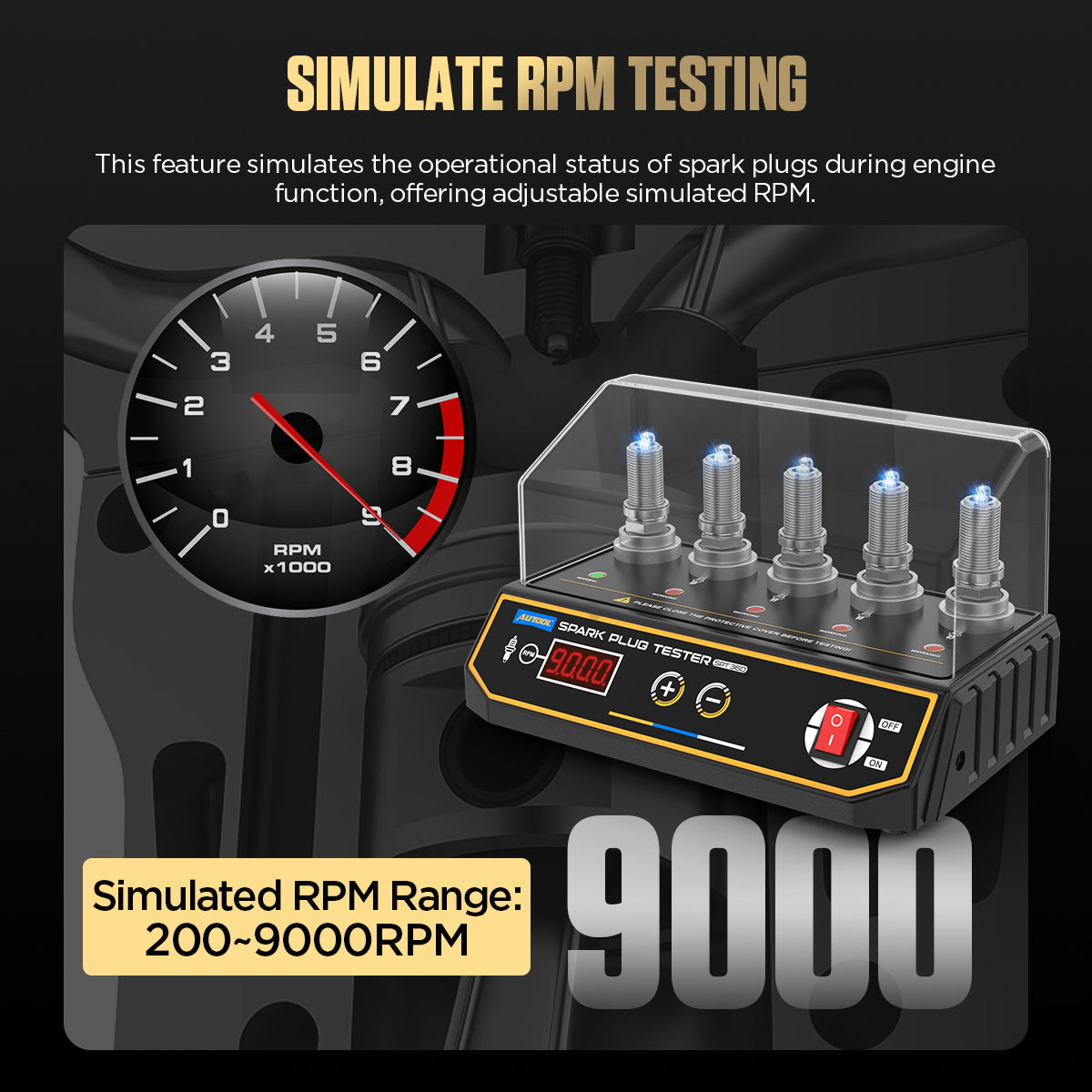 AUTOOL SPT360 Car Spark Plug Tester Ignition Testers Automotive Diagnostic Tool Five-Hole Spark Plug Flashover Analyzer 110/220V