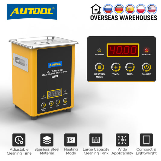 AUTOOL CT80 Car Fuel Injector Ultrasonic Cleaning Machine GDI EFI FEI Heating 50℃ for All Gasoline Diesel Vehicle Motorcycle
