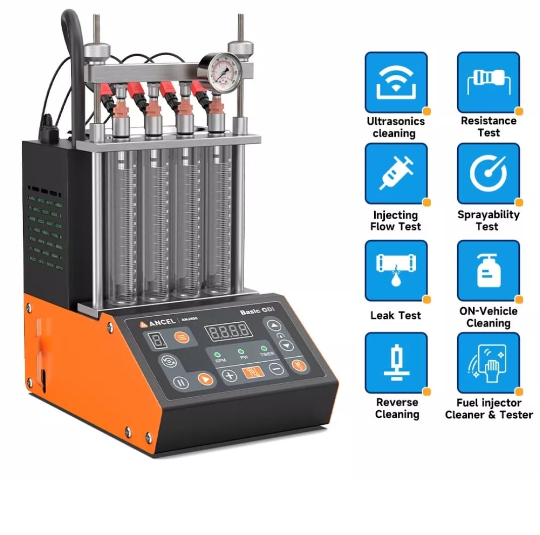 ANCEL ANJ400 GDI Fuel Injector Cleaner 4-Cylinders Ultrasonic Cleaning EFI FEI injectors Cleaner Gasoline Test Auto Tool for Car