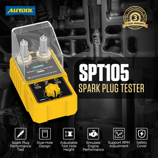 AUTOOL SPT105 Car Spark Plug Tester Ignition Testers 220V 110V Automotive Diagnostic Tool 2 Holes Spark Plug Analyzer