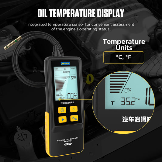 AUTOOL AS503 Engine Oil Tester with Digital Display for Auto Check Gasoline & Diesel Car Engine POA Oil Quality Repair Tools