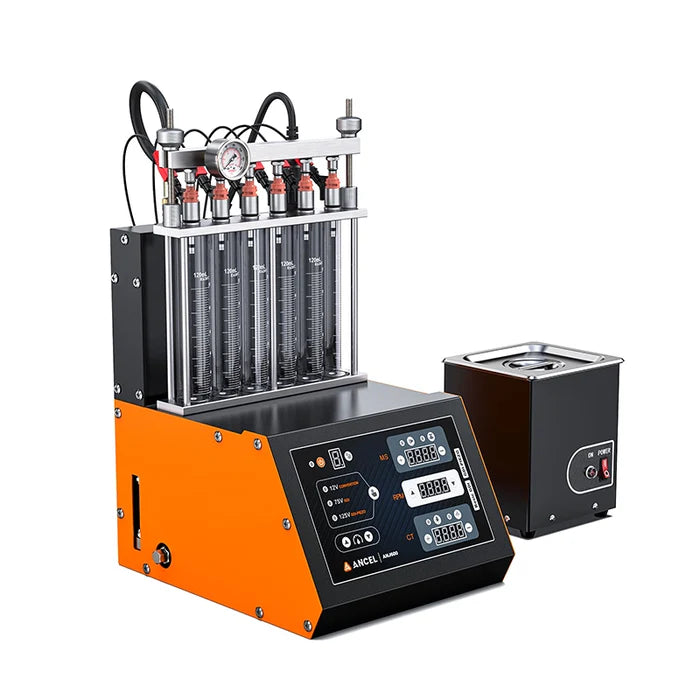 ANCEL ANJ600 GDI Piezo 6-Cylinder Fuel Injector Tester Cleaner Machine 110/220V Car Motorcycle Ultrasonic Cleaning Auto Tools