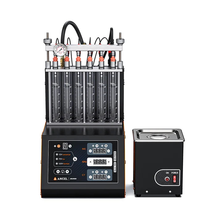 ANCEL ANJ600 GDI Piezo 6-Cylinder Fuel Injector Tester Cleaner Machine 110/220V Car Motorcycle Ultrasonic Cleaning Auto Tools