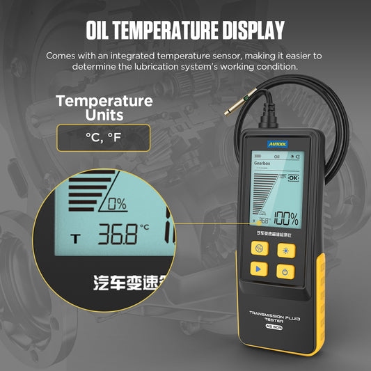 AUTOOL AS505 Car Transmission Fluid Tester Digital Display ATF Exchanger Transmission Oil Tester For Gasoline & Diesel Repair T