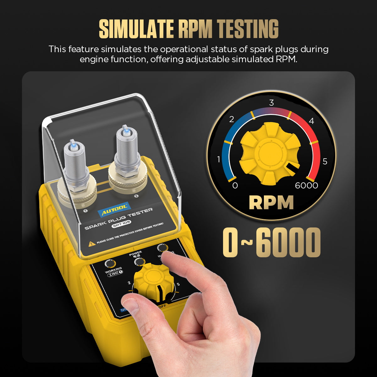 AUTOOL SPT105 Car Spark Plug Tester Ignition Testers 220V 110V Automotive Diagnostic Tool 2 Holes Spark Plug Analyzer
