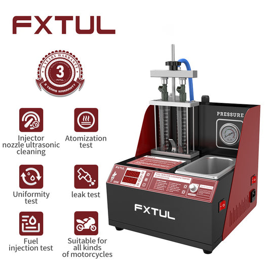 FXTUL UNT60 Motorcycle Fuel Injector Tester Cleaner Heating Cleaning Machine Moto Ultrasonic Cleaner Tools